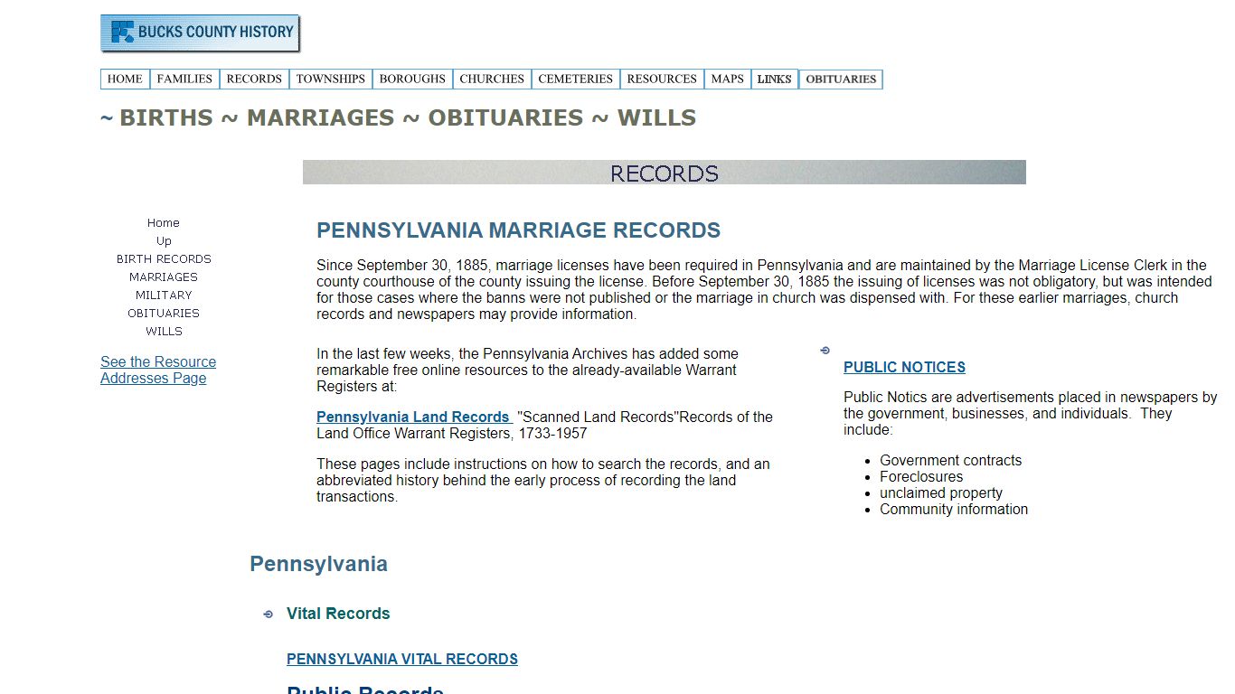 MARRIAGES - Bucks County History